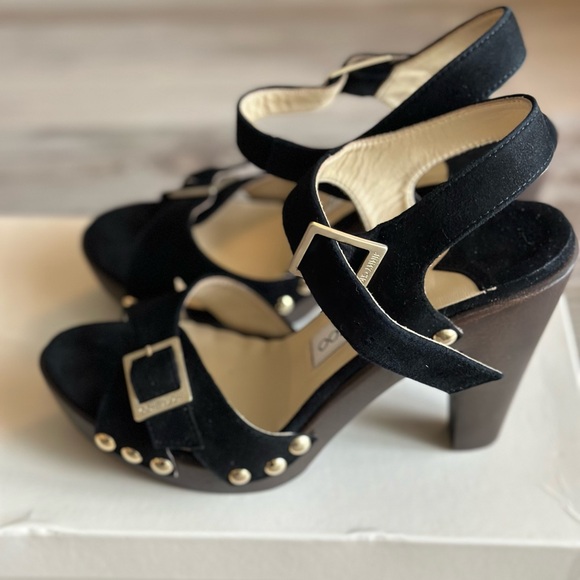 Jimmy Choo Urban Sue in Black Suede and Gold NWT - Picture 4 of 10